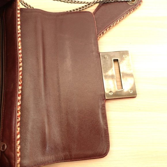 Tweed Bag Shoulder Hobo Handwoven Purse Chain Strap  Red STUART‎ WEITZMAN SPAIN - Picture 16 of 16